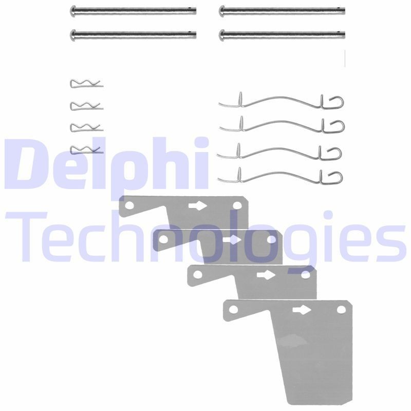 DELPHI LX0174 Monteringssæt til bremseklodser CAPRI 2.8 Super Injection 160 HK Benzin 1987