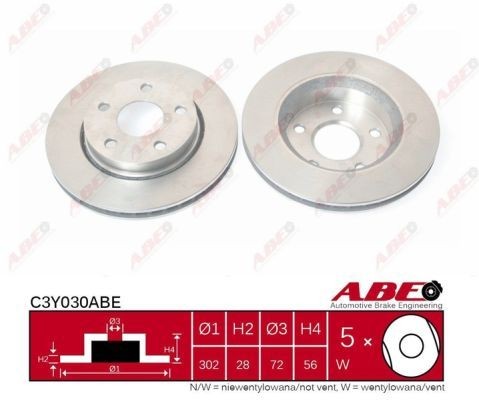 ABE Disco de freno Número de artículo: C3Y030ABE a buen precio