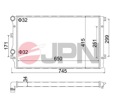 JPN Engine radiator Article number: 60C9003-JPN cheaply
