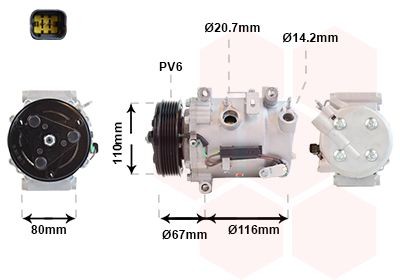 VAN WEZEL Air conditioning compressor Article number: 0901K725 cheaply