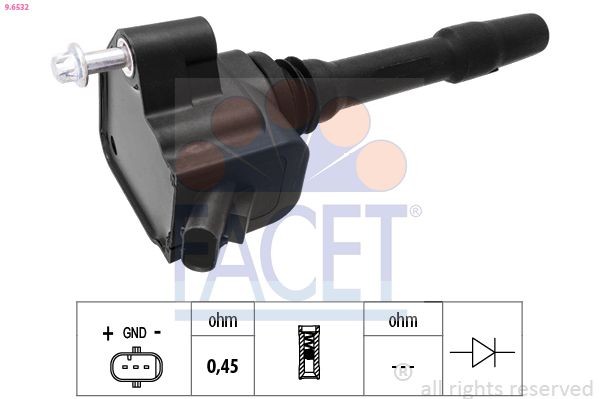 FACET Ignition coil Article number: 9.6532 cheaply