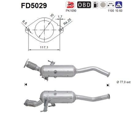 AS Diesel particulate filter Article number: FD5029 cheaply