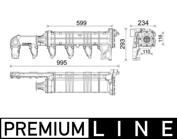 MAHLE ORIGINAL EGR cooler Article number: CE 37 000P cheaply
