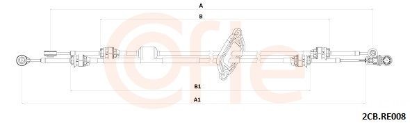 COFLE 92.2CB.RE008 Cable, manual transmission MASTER 2.3 dCi 100 FWD (JV0A, JV0B, JV0G, JV0H) 101 PS Diesel