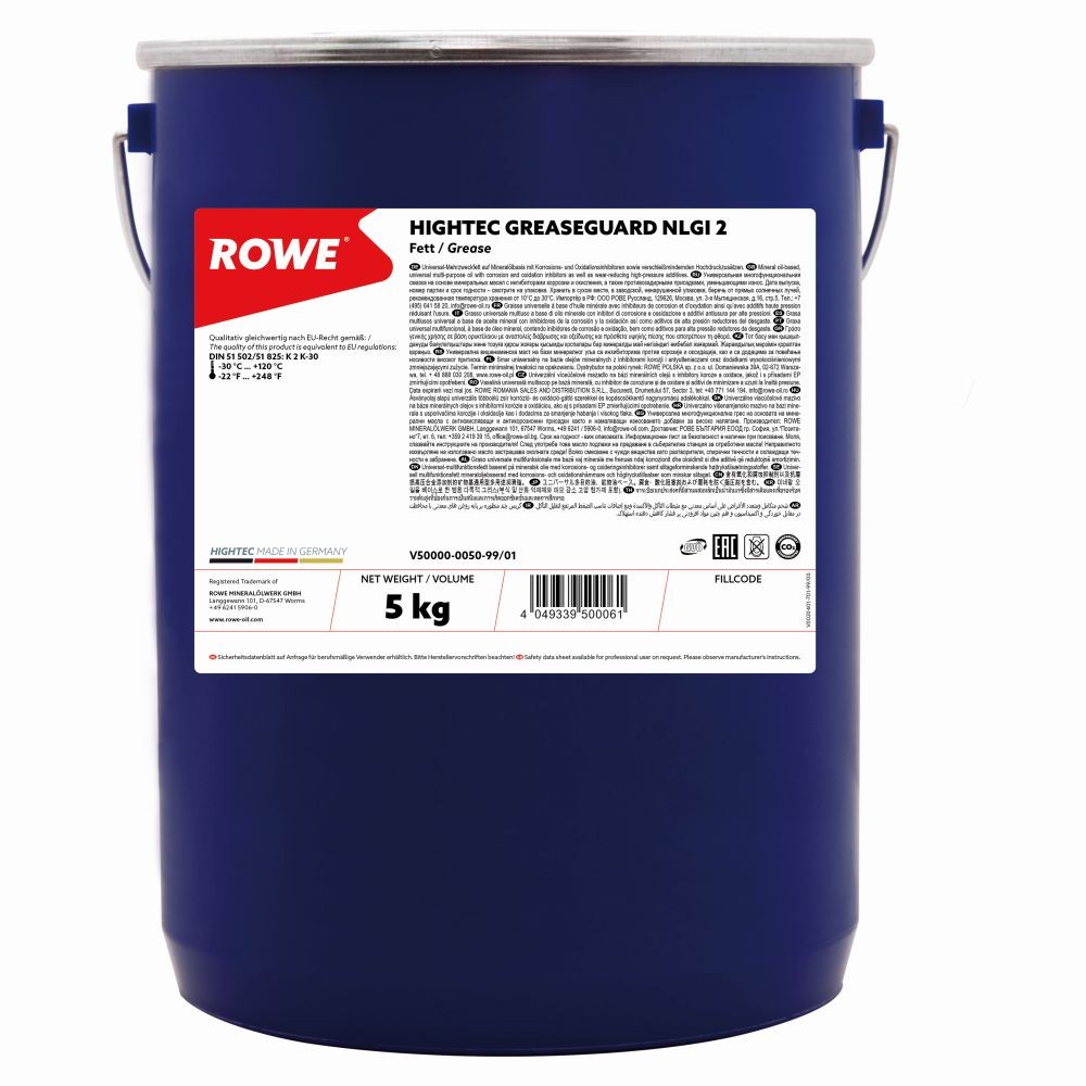 ROWE Grease HIGHTEC, GREASEGUARD NLGI 2 Article number: 50000-0050-99 cheaply