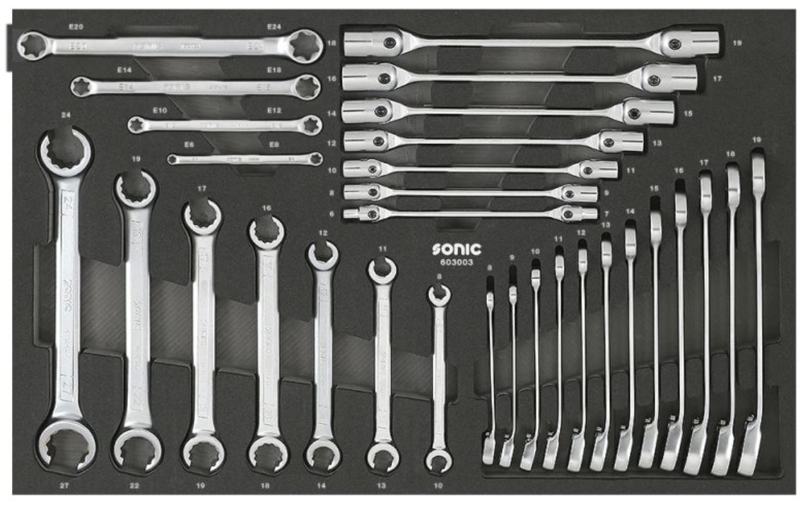 SONIC Spanner Set, ring / open ended Article number: 603003 cheaply
