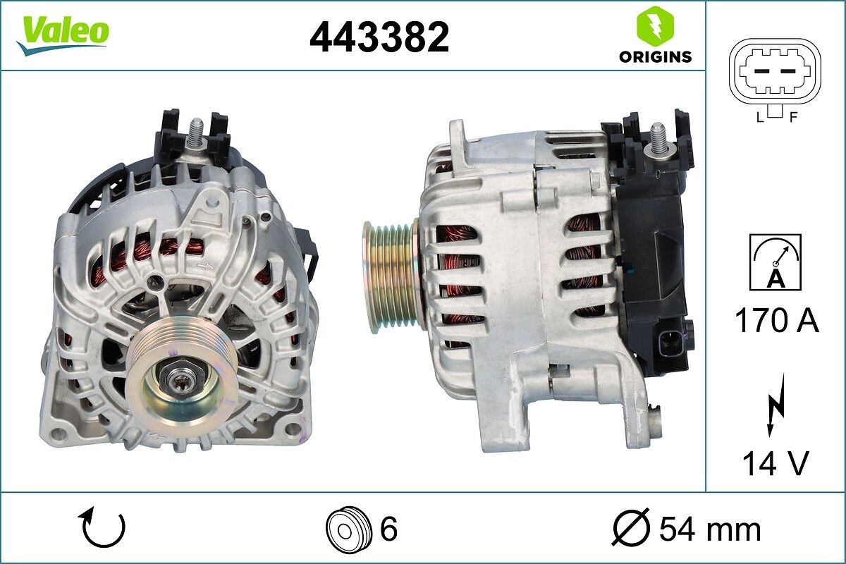 VALEO Alternator Article number: 443382 cheaply
