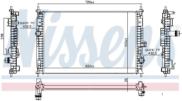 NISSENS Engine radiator Article number: 606342 cheaply