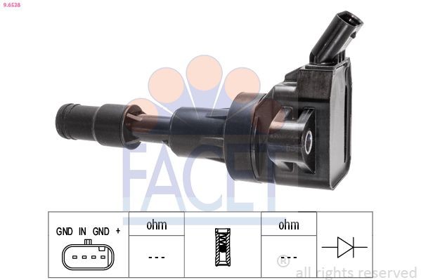 FACET Ignition coil Article number: 9.6538 cheaply