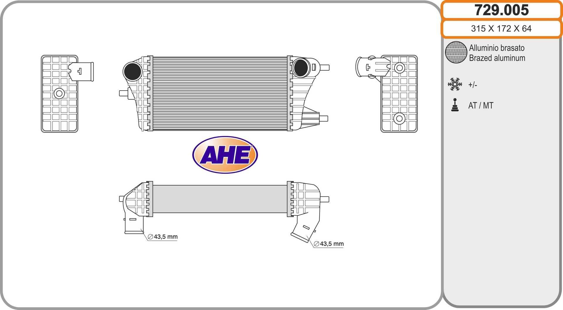 AHE Intercooler Varenummer: 729.005 billige