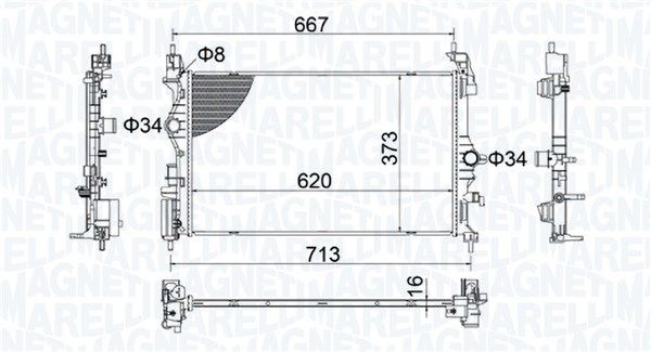 MAGNETI MARELLI Engine radiator Article number: 350213206800 cheaply
