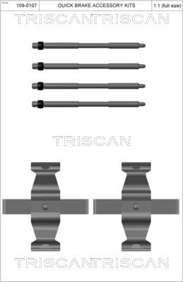 TRISCAN 8105 111638 Lisakomplekt, ketaspiduriklotsid SUPRA 3.0 (DB01, DB02, DB03) 387 HP Bensiin