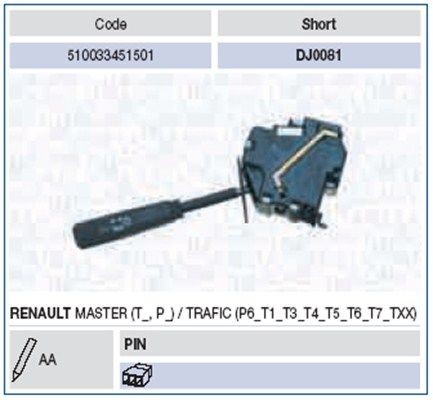 MAGNETI MARELLI Steering Column Switch Article number: 510033451501 cheaply