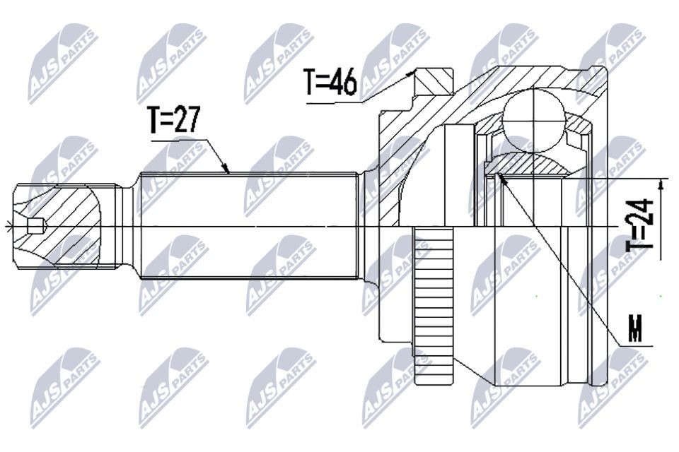 NTY Joint kit, drive shaft Article number: NPZ-HY-557 cheaply