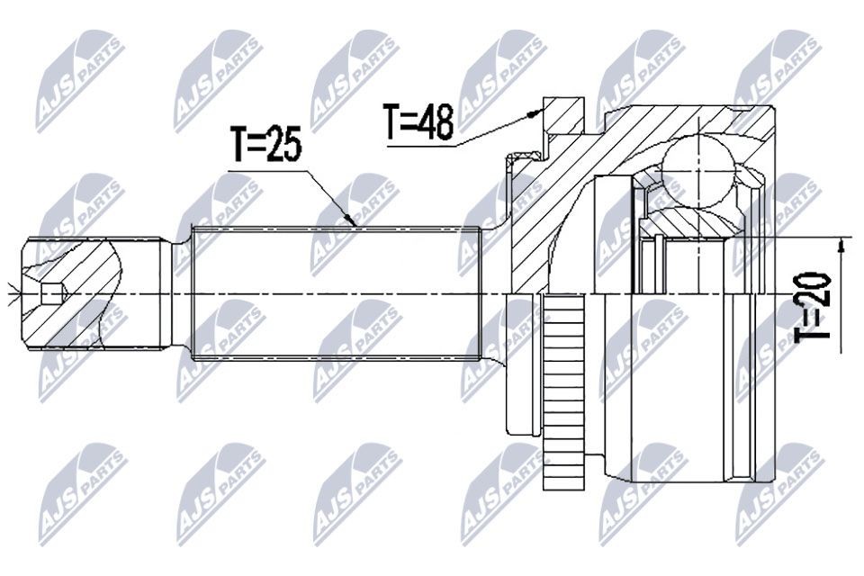NTY Joint kit, drive shaft Article number: NPZ-KA-367 cheaply