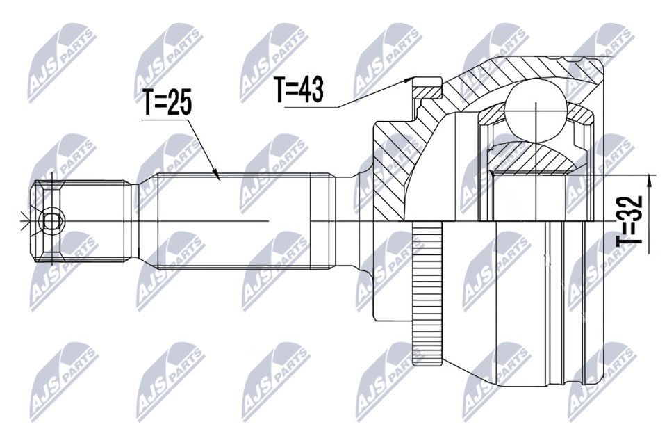 NTY Joint kit, drive shaft Article number: NPZ-MS-063 cheaply