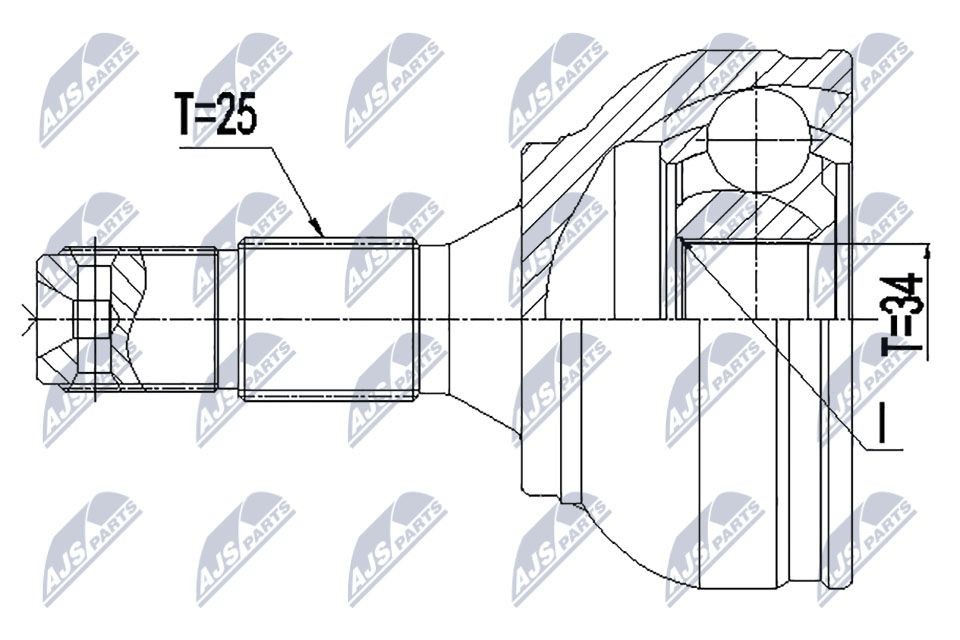 NTY Joint kit, drive shaft Article number: NPZ-PE-034 cheaply