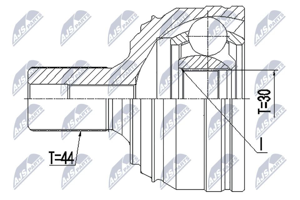 NTY Joint kit, drive shaft Article number: NPZ-VW-044 cheaply