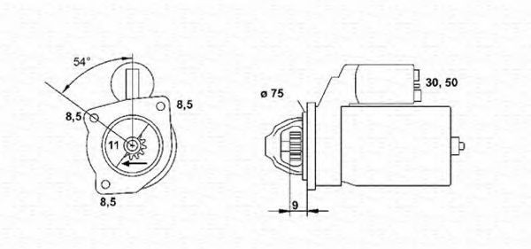 MAGNETI MARELLI Starter motor Article number: 943251111010 cheaply