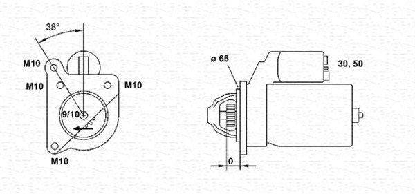 MAGNETI MARELLI Starter motor Article number: 943251489010 cheaply