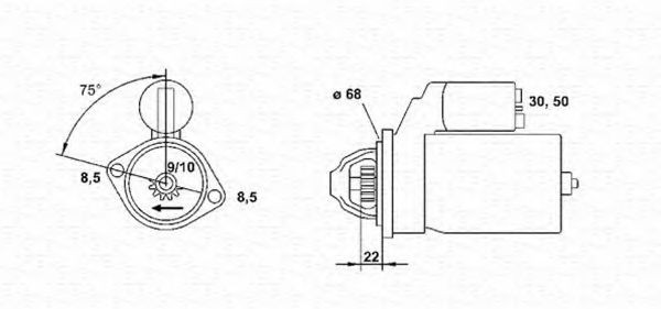 MAGNETI MARELLI Starter motor Article number: 943251576010 cheaply