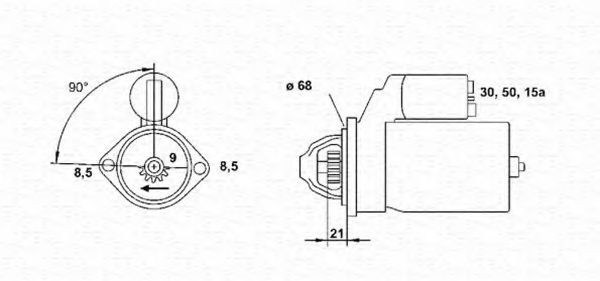 MAGNETI MARELLI Starter motor Article number: 943251613010 cheaply