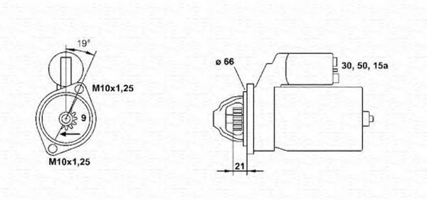 MAGNETI MARELLI Starter motor Article number: 943251887010 cheaply