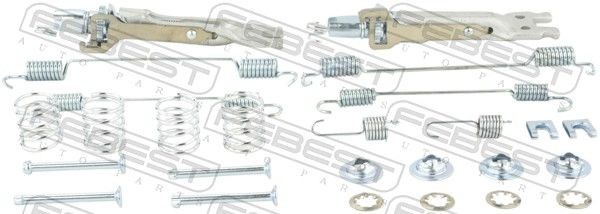 FEBEST 0204-G15RAR-KIT Tilbehørssæt, parkeringsbremsebakker DUSTER 1.5 dCi 85 HK Diesel