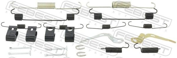 FEBEST 0704-JB625-KIT Tilbehørssæt, parkeringsbremsebakker SWIFT 1.0 (A2L310) 112 HK Benzin