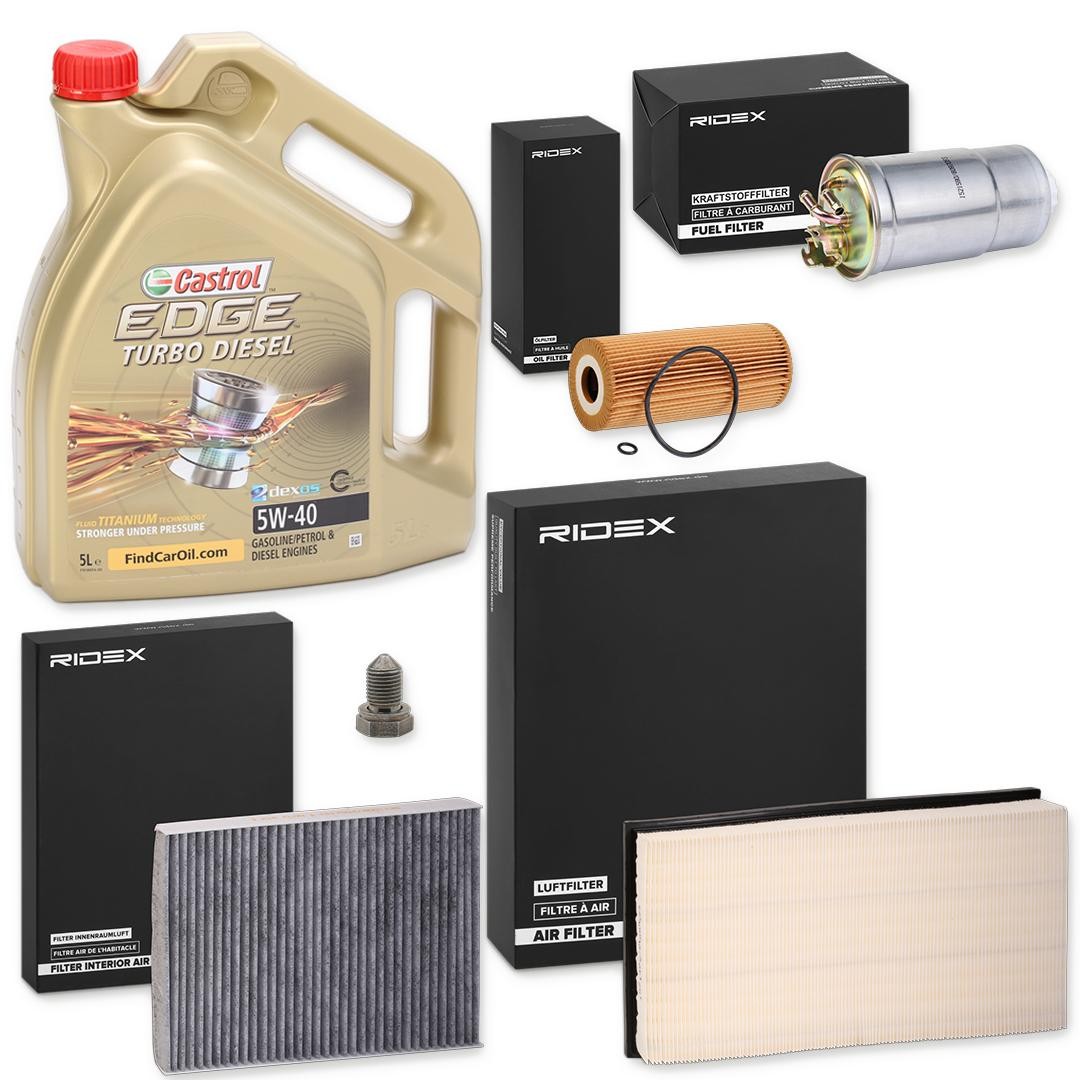 RIDEX Filter set with engine oil Article number: 100374T0005 cheaply