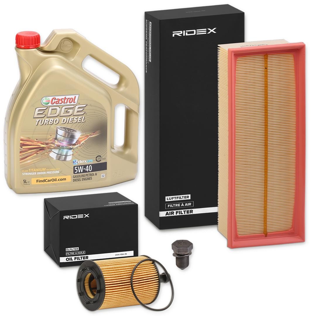 RIDEX Filter set with engine oil Article number: 100374T0008 cheaply
