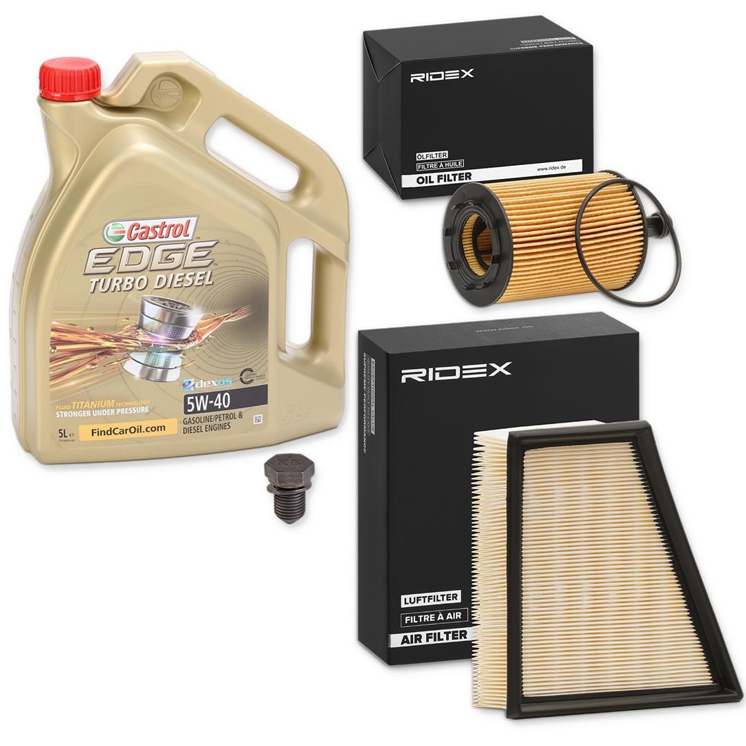 RIDEX Filter set with engine oil Article number: 100374T0012 cheaply