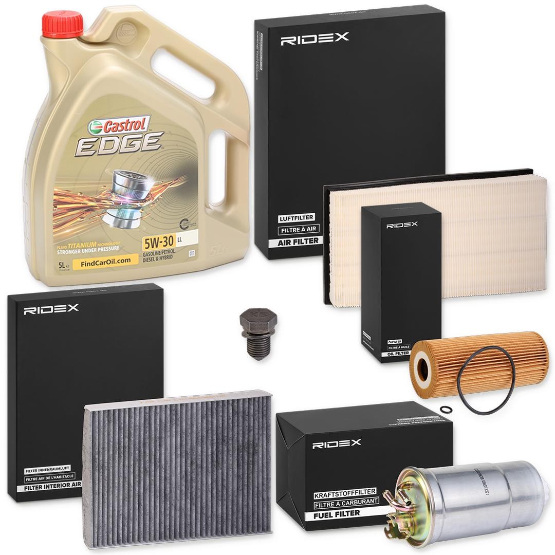 RIDEX Filter set with engine oil Article number: 100374T0013 cheaply