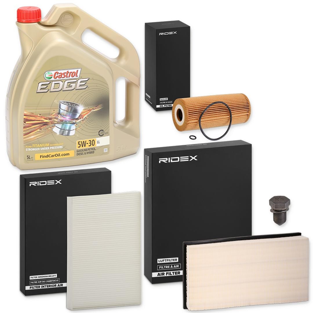 RIDEX Filter set with engine oil Article number: 100374T0015 cheaply