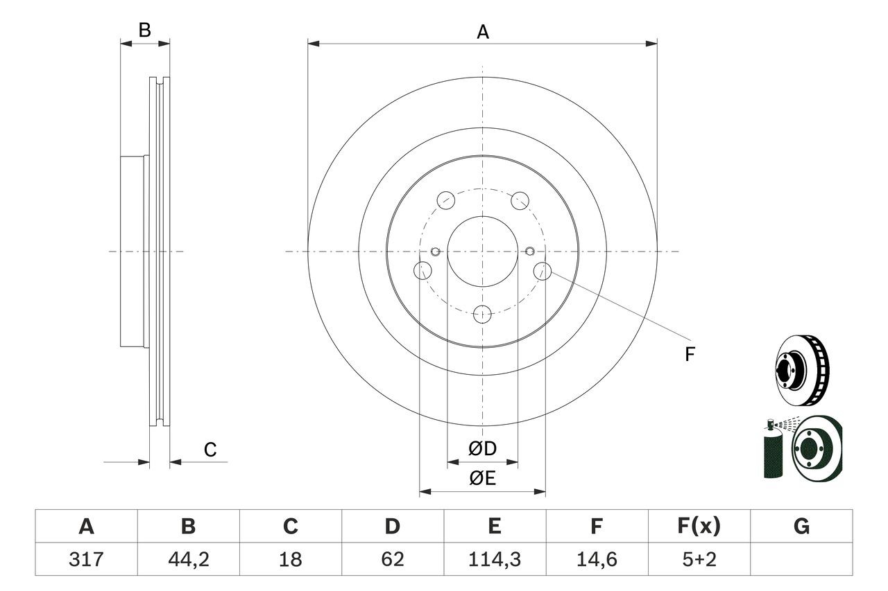 BOSCH Bremseskive artikkelnummer: 0 986 479 H19 billig