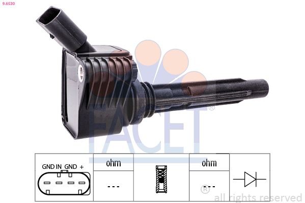 FACET Ignition coil Article number: 9.6530 cheaply