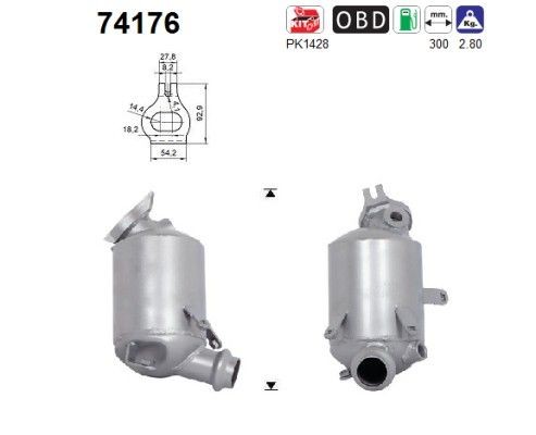 AS Catalytic converter Article number: 74176 cheaply
