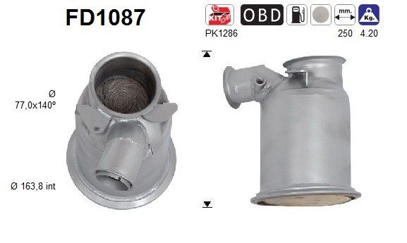 AS Diesel particulate filter Article number: FD1087 cheaply