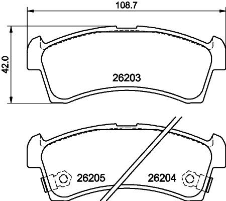 HELLA Brake pad set Article number: 8DB 355 040-481 cheaply