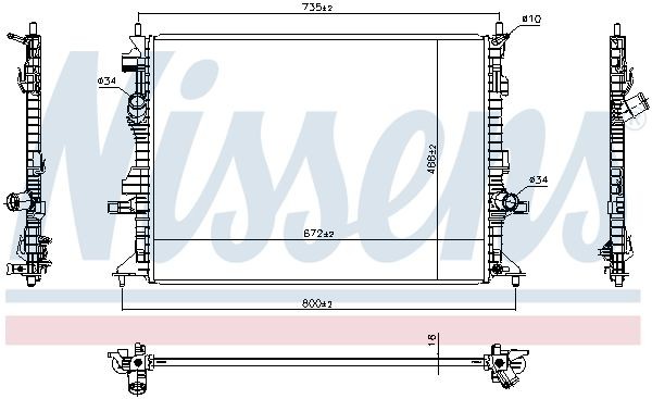 NISSENS Engine radiator Article number: 606908 cheaply