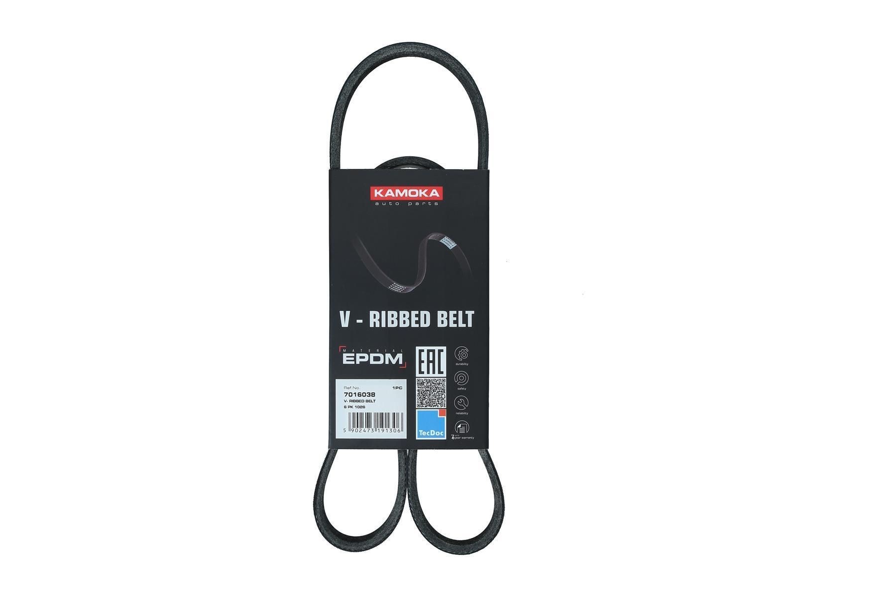 KAMOKA Serpentine belt Article number: 7016038 cheaply