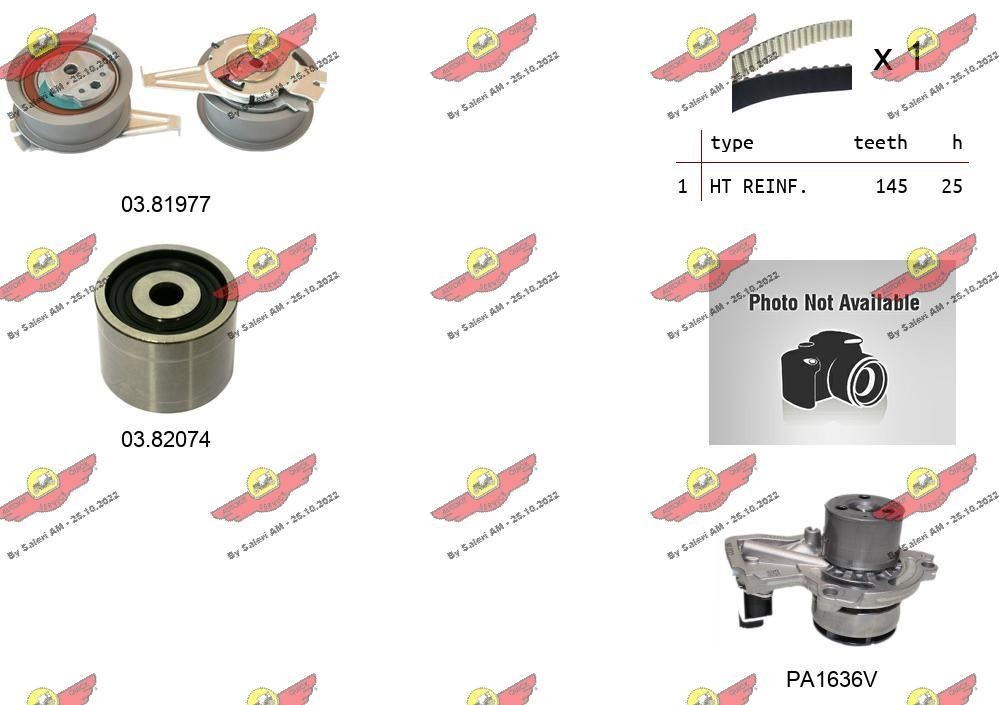 AUTOKIT Water pump and timing belt kit Article number: 04.5370PA2 cheaply
