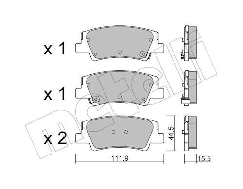 METELLI Brake pad set Article number: 22-1299-0 cheaply