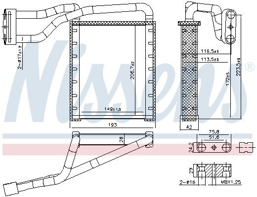 NISSENS Heater matrix Article number: 707306 cheaply