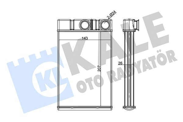KALE OTO RADYATOR Heater matrix Article number: 352130 cheaply
