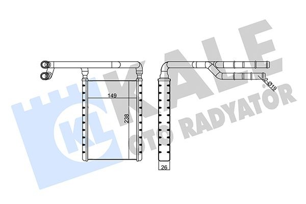 KALE OTO RADYATOR Heater matrix Article number: 355205 cheaply