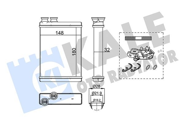 KALE OTO RADYATOR Heater matrix Article number: 355235 cheaply