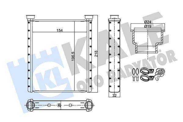 KALE OTO RADYATOR Heater matrix Article number: 355720 cheaply