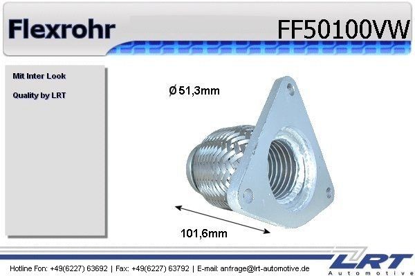 LRT Flex Hose, exhaust system Article number: FF50100VW cheaply