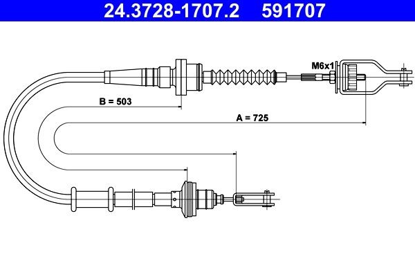 ATE Clutch Cable Article number: 24.3728-1707.2 cheaply